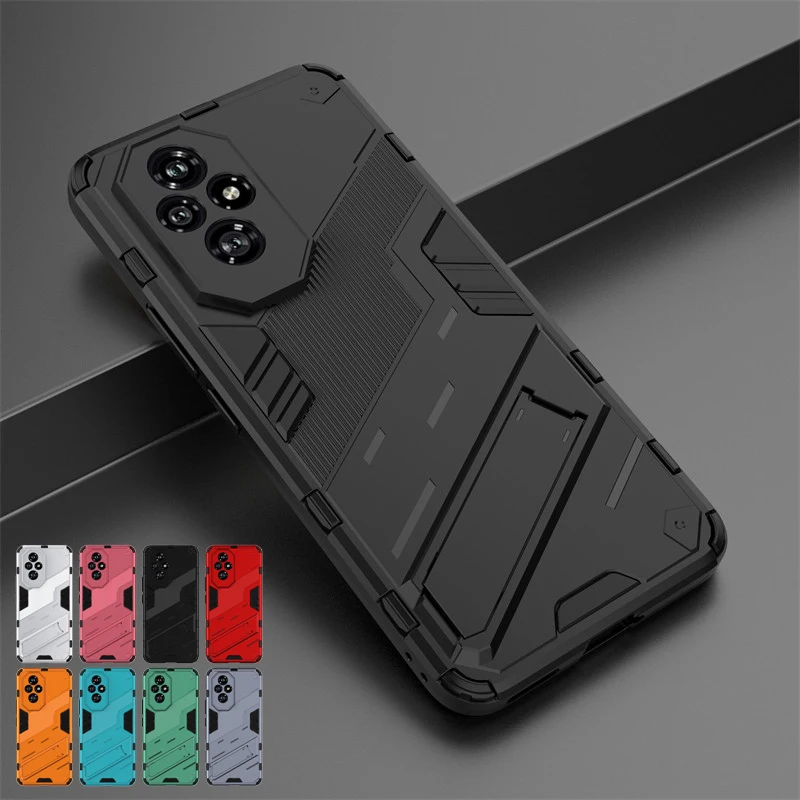 Shockproof TPU Protective Bumper Armor Phone Case with PC Stand Holder