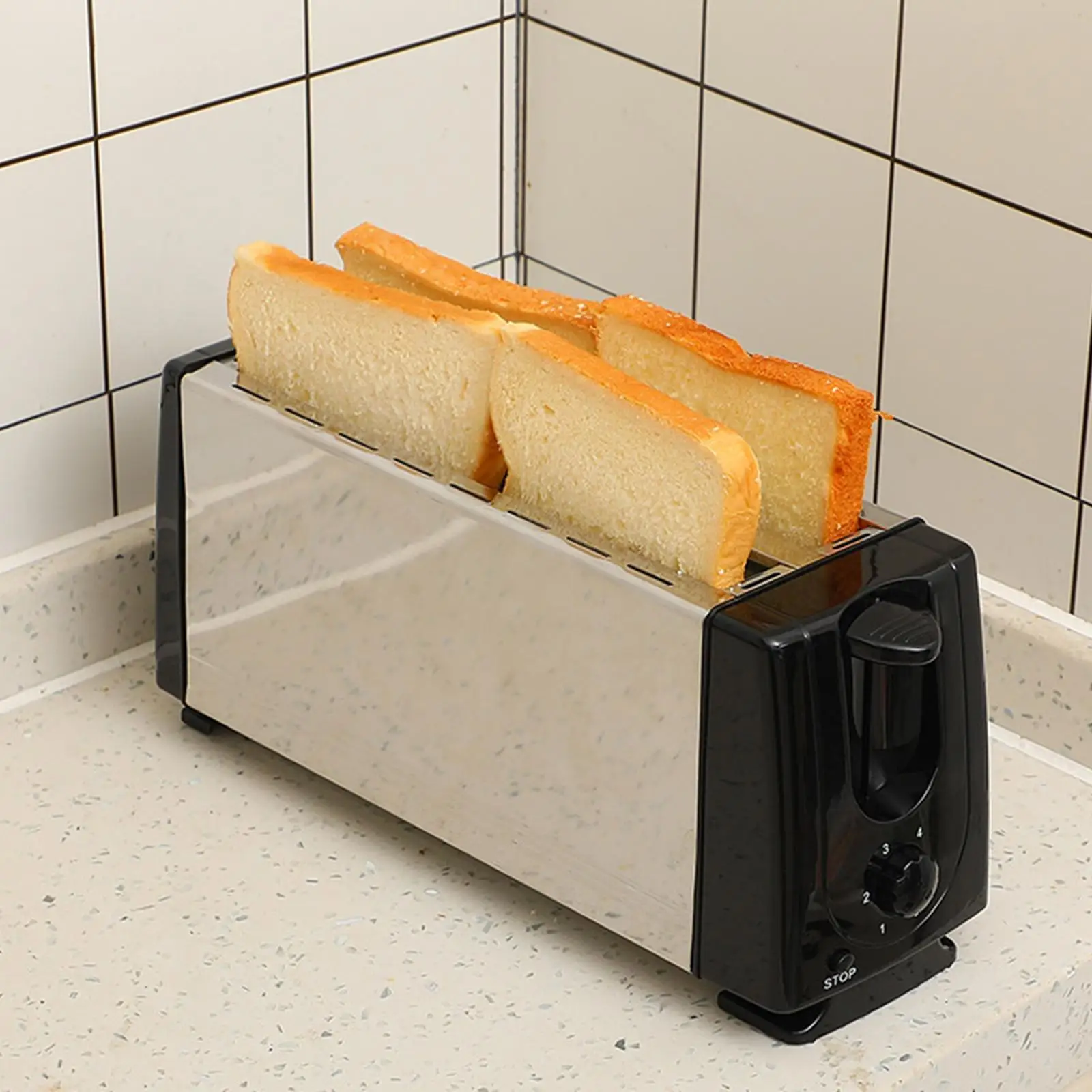 Counter Toaster 4 Slices US Plug Adapter Compact Bakeware Waffle Machine for Cooking Snacks Baking Puff Pastry Specialty Breads Counter Toaster 4 Slices US Plug Adapter Compact Bakeware Waffle Machine for Cooking Snacks Baking Puff Pastry Specialty Breads