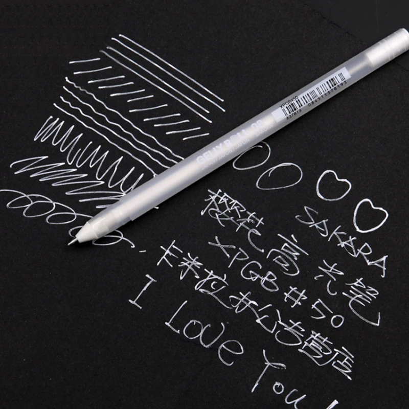 Japan Sakura Gelly Roll Gel Ink Pen Set Gold White Silver Metallic Sketch Highlight Marker Pen Drawing 3pcs/Lot Art Supplies gel pens color pen set colored pens drawing pens