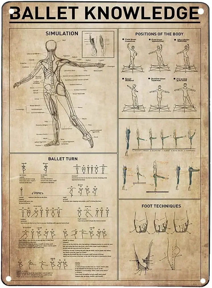 

Tin Sign Wall Decor Ballet Knowledge 1 Vintage Signs for Garage
