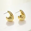 Vintage Chunky Dome Drop Earrings For Women Gold Plated Stainless Steel Thick Teardrop Earring Statement Wedding Jewelry Gifts 5