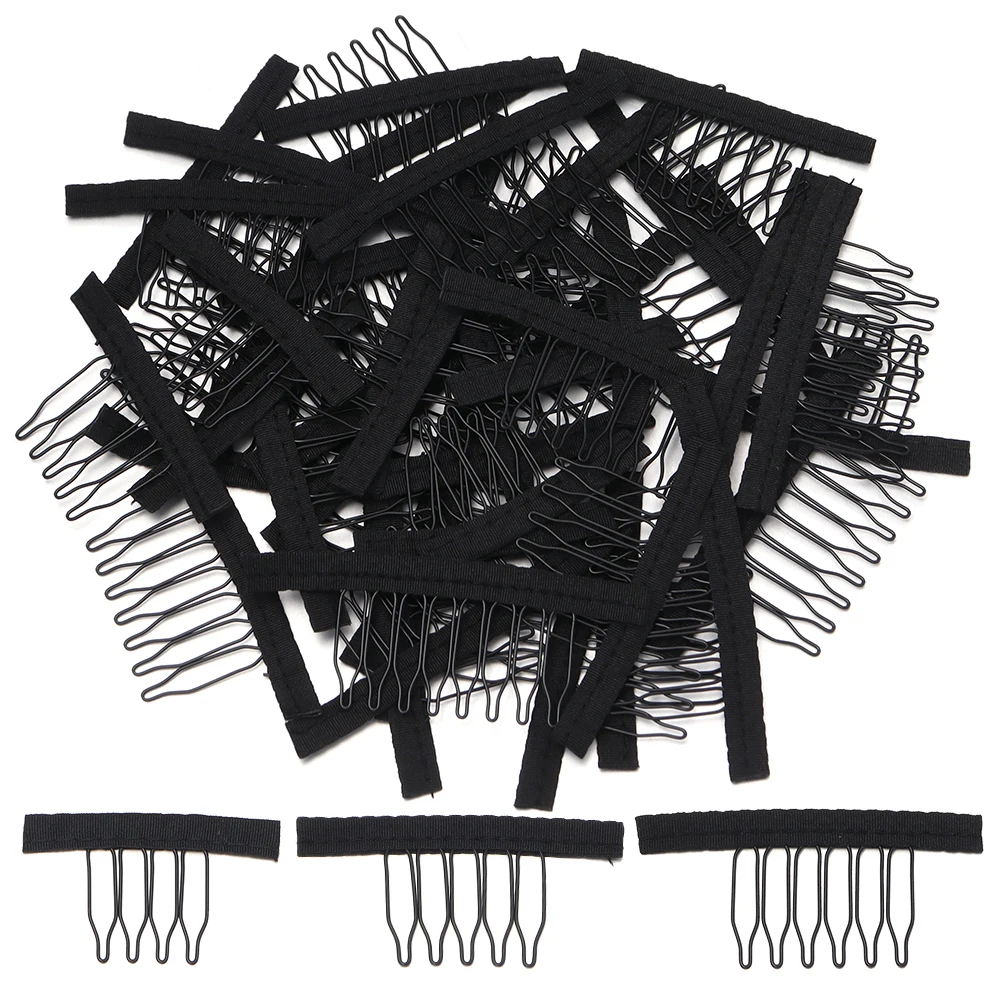 10 Pezzi Clip per Parrucche con 4/5/6/7/8 Denti, Clip Nere per Extension di Capelli, Clip a Scatto per Parrucche, Accessori per Parrucche e Extension
