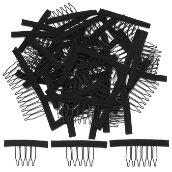 10 Pezzi Clip per Parrucche con 4/5/6/7/8 Denti, Clip Nere per Extension di Capelli, Clip a Scatto per Parrucche, Accessori per Parrucche e Extension