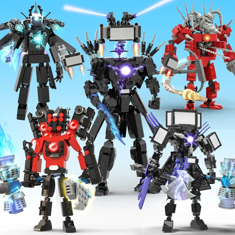 Moc Skibidi Toilet Figure Model Building Blocks Titan Camerman Drill Man Construction Man Toys Domino Classic Toys Gift For Boys