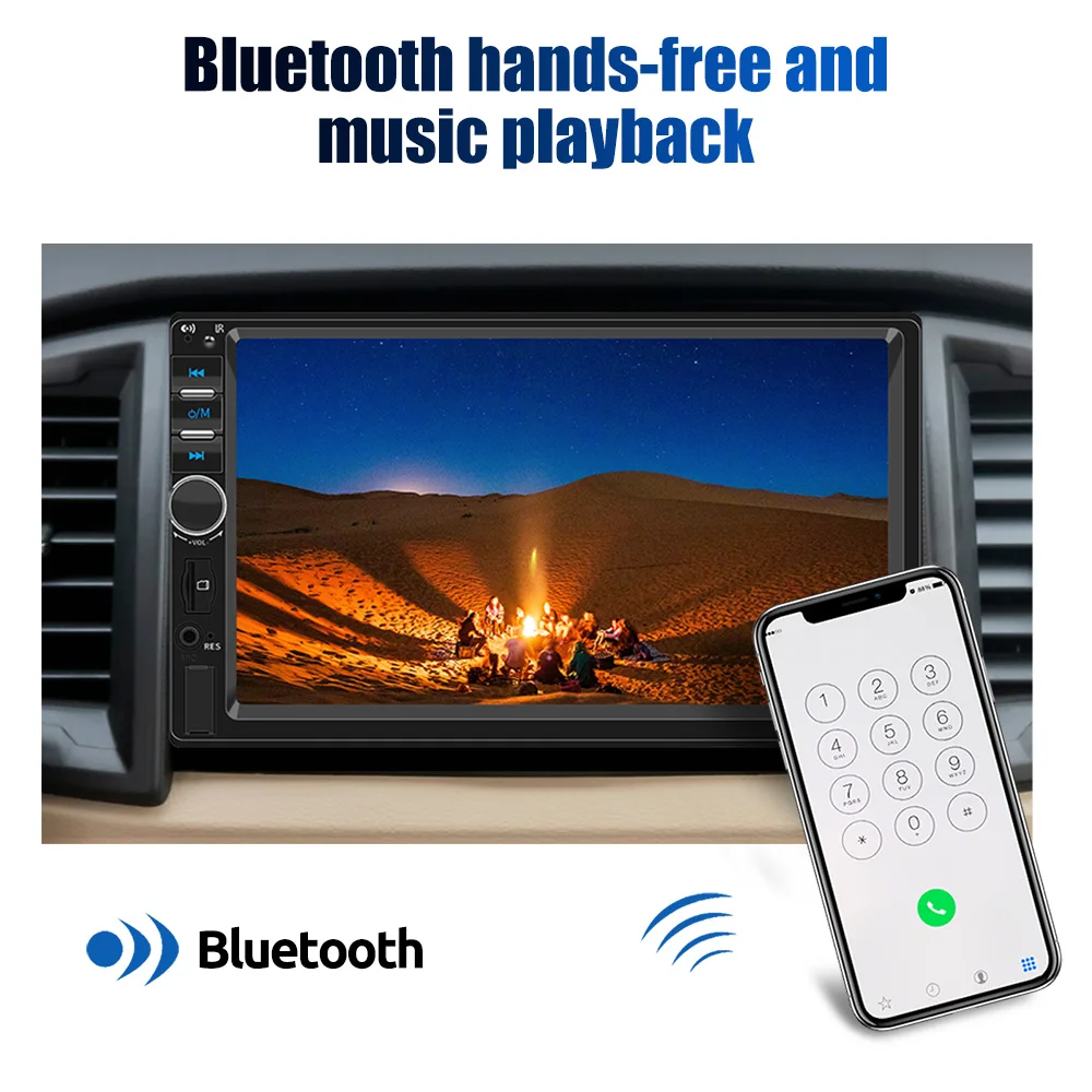 ESSGOO 7"1DIN Universal Auto Stereo Radio Apple Carplay Android Auto BT TF USB AUX Multimedia video MP5-Player Spiegel link FM SWC – Detail 7