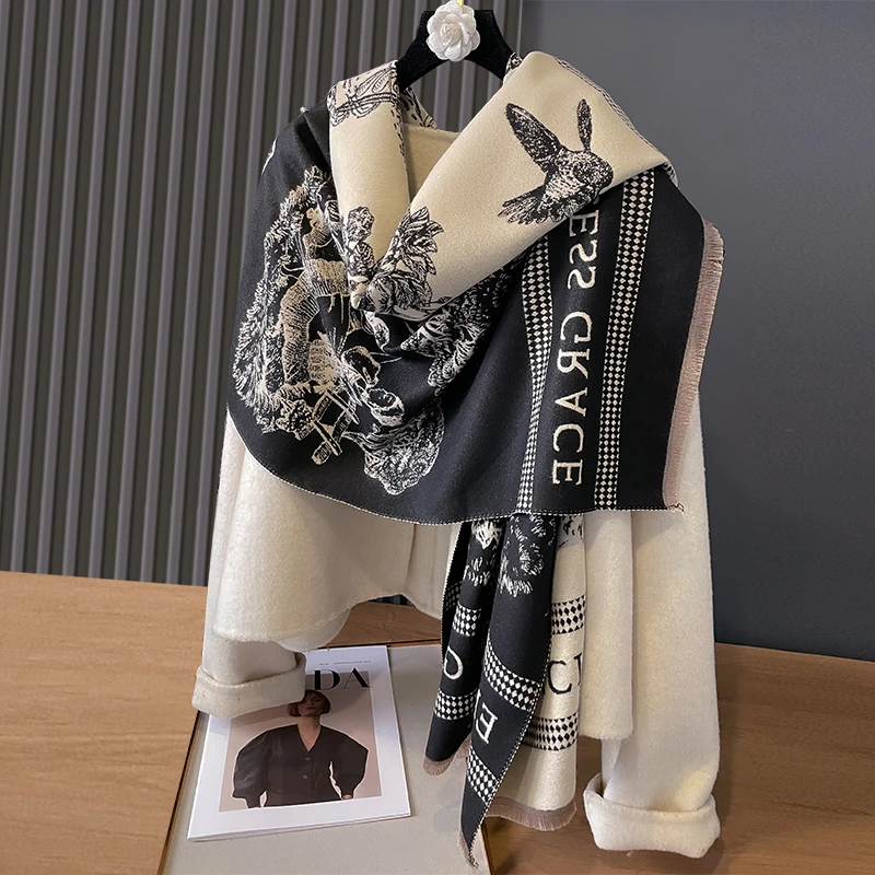 New Luxury Design Winter Two-Sided Cashmere Scarves Noble manor