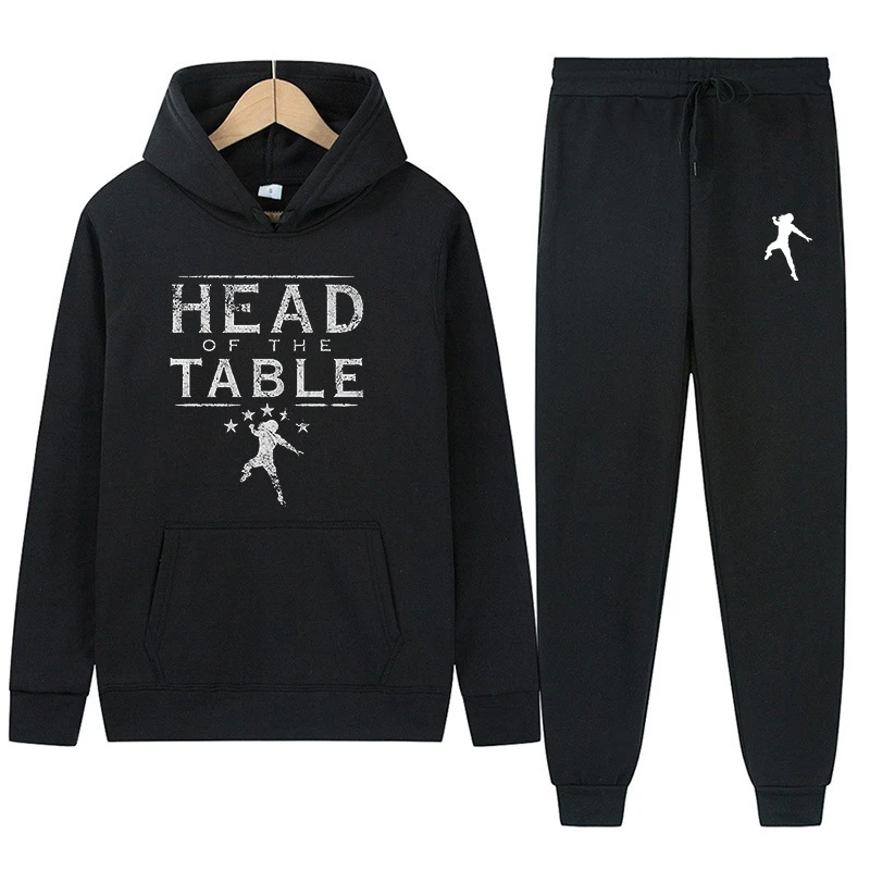 Autumn/Winter New Famous Wrestler Returns to CM Punk Street Sports Pants Casual Men's Black Return of CM Punk Hoodie Set