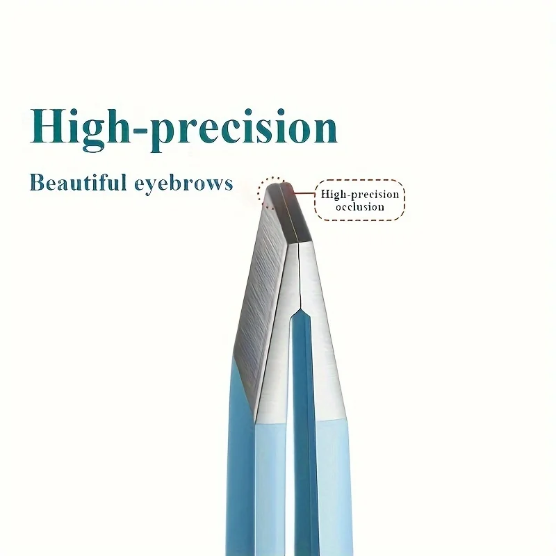 4-Piece Precision Stainless Steel Tweezers for Precise Eyebrow and Facial Hair Shaping - Facial Tweezers Set with Storage Bag 4