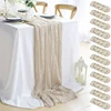 90x400CM Semi-Sheer Gauze Table Runner For Wedding Reception Sheer Bridal Shower Birthday Party banquet Xmas Table Decoration 1