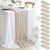 90x400CM Semi-Sheer Gauze Table Runner For Wedding Reception Sheer Bridal Shower Birthday Party banquet Xmas Table Decoration 1