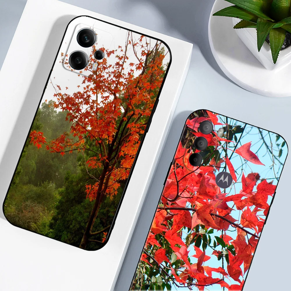 Custodia In Tpu Nero Per Motorola Moto Edge 30 Neo Pro Ultra Fusion 5G E6 Plus E6I E6S Leaves