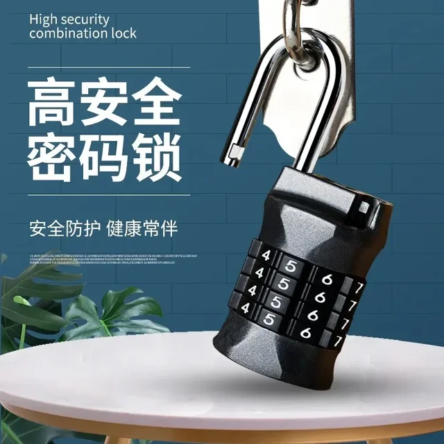 4-digit  Mini Digits Lock Number Password Combination Padlock Safety Travel Security Lock for Luggage Lock Padlock Gym 3