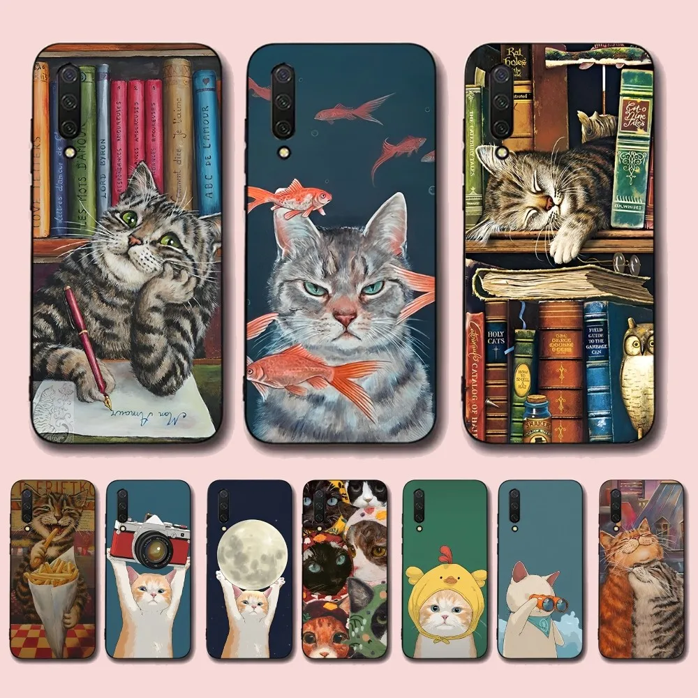 

Cute Cartoon Cats Phone Case For Xiaomi Mi 5X 8 9 10 11 12 lite pro 10T PocoX3pro PocoM3 Note 10 pro lite