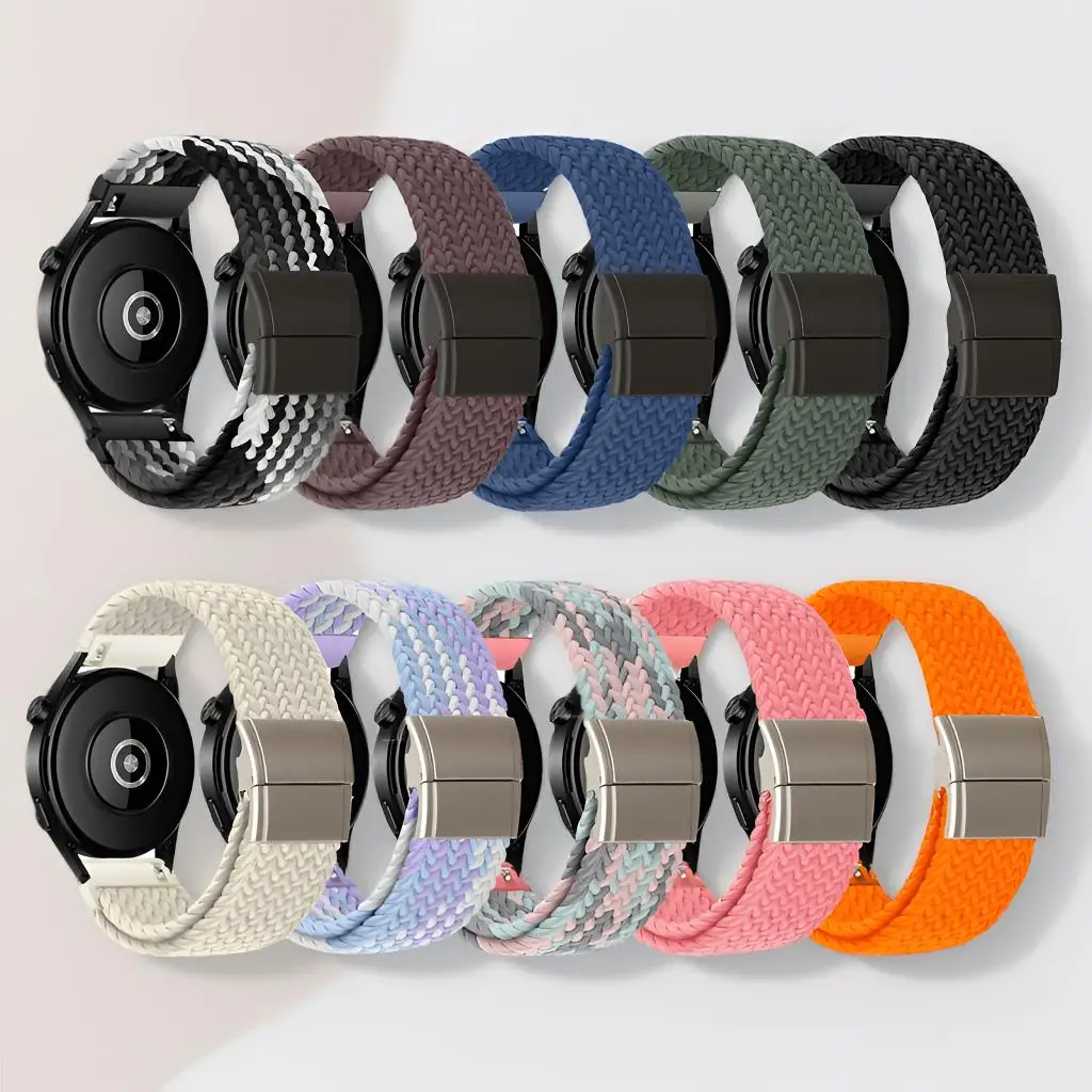 Fashion Magnetic Nylon Strap - Elegant Replacement Band, 18/20/22mm Adjustable Size