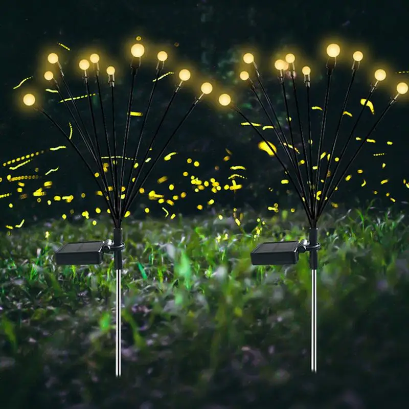 

Solar Powered Firefly Lights Landscape Lights Firefly Garden Lights Lawn Decor DIY Fairy Stake Landscape Light For Lawn Backyard