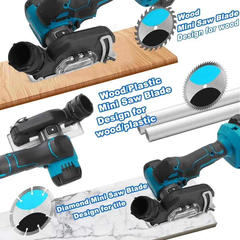3 inch 76MM 20000RPM Cordless Angle Grinder Speed Variable Cutting Polishing Electric Grinding Tools For Makita 18V （No Battery） 3
