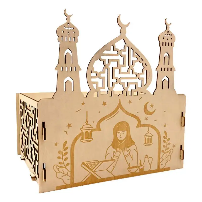 

Ramadan Wooden Dessert Tray Eid Mubarak Ramadan Decoration Serving Plate Home Islamic Muslims Eid Mubarak Party Decor Ornaments