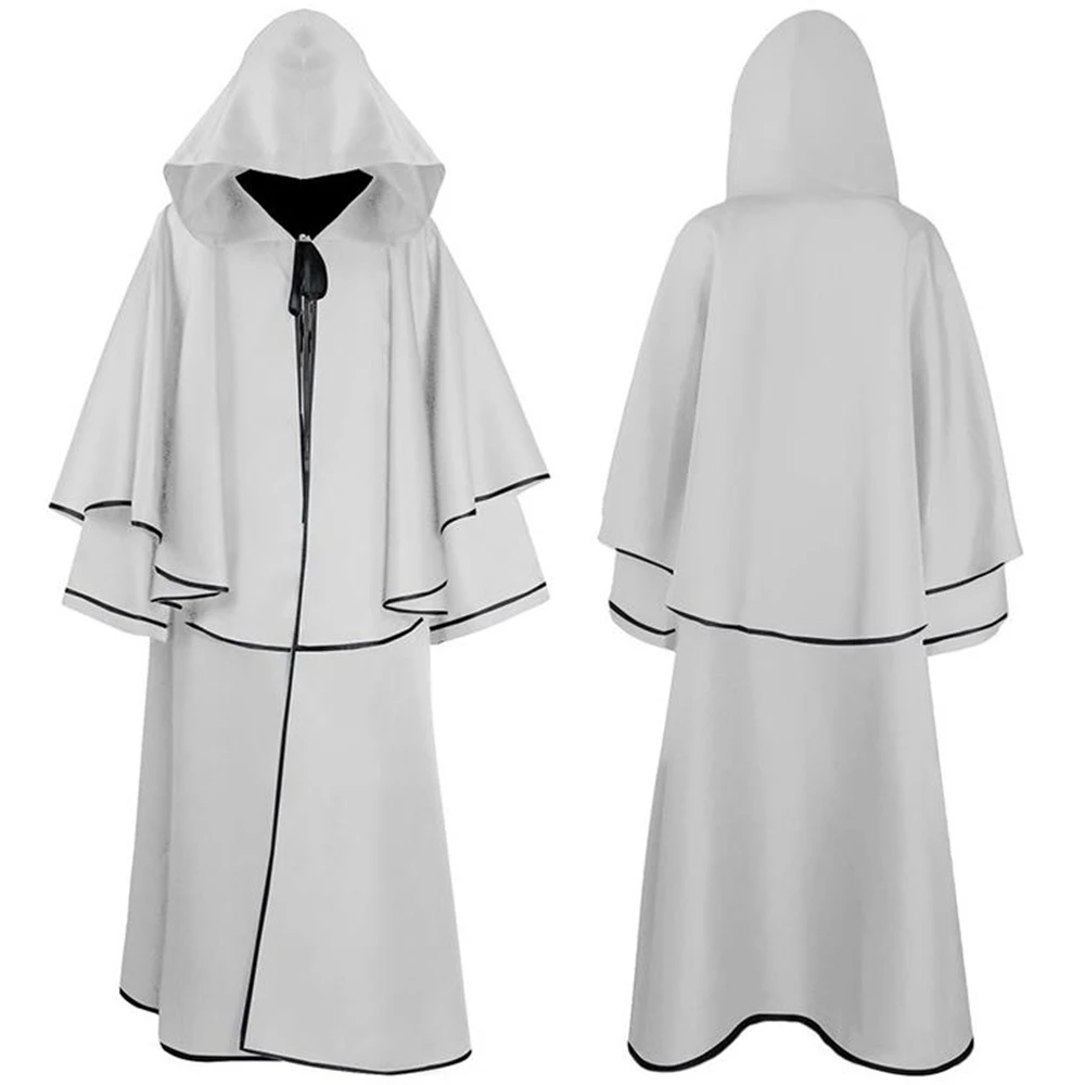 Description Picture 6 of itemWizard Hooded Cosplay Demon Medieval Robe Cloak Suit Carnival Slayer Gothic Zipper Cosplay Men Women Loose Long Sleeve Monk