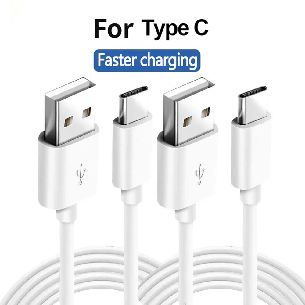 High-Speed USB Type C Fast Charging Cable - 3A Power Adapter - Multiple Length Options