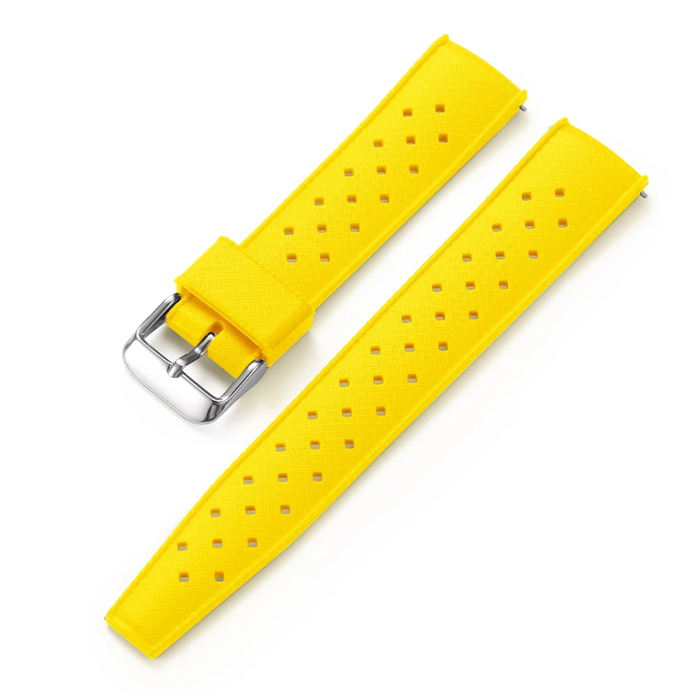 Waterproof Breathable Soft Tropical Silicone Sport Watch Band with Quick Release Mechanism