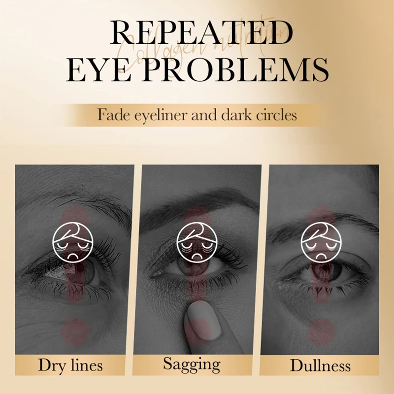 SADOER Golden Crystal Collagen Eye Mask Anti Dark Circles Moisturizing Anti-wrinkles Anti-aging Eye Patches Eyes Gel Masks