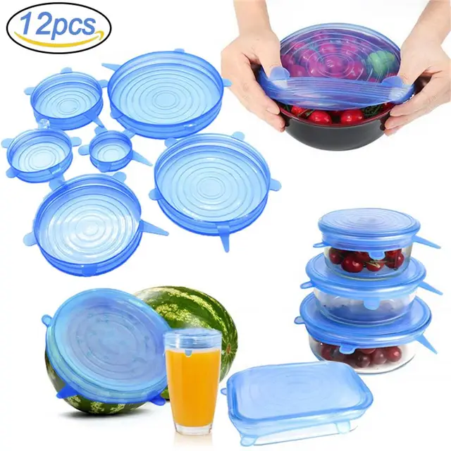 Set 3 Contenitori In Silicone Per Alimenti Con Coperchio Ermetico | Impilabili E Riutilizzabili | Lavabili In Lavastoviglie E Adatti A Microonde E Forno | 567g, 283g, 190g - 5