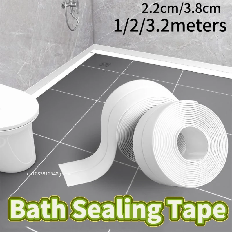 Sealing Tape 2.2cm/3.8cm Bathroom Kitchen Self Adhesive Sealing Tape Shower Sink Bath Caulk Strip Waterproof Wall Sticker Sink Edge Tapes
