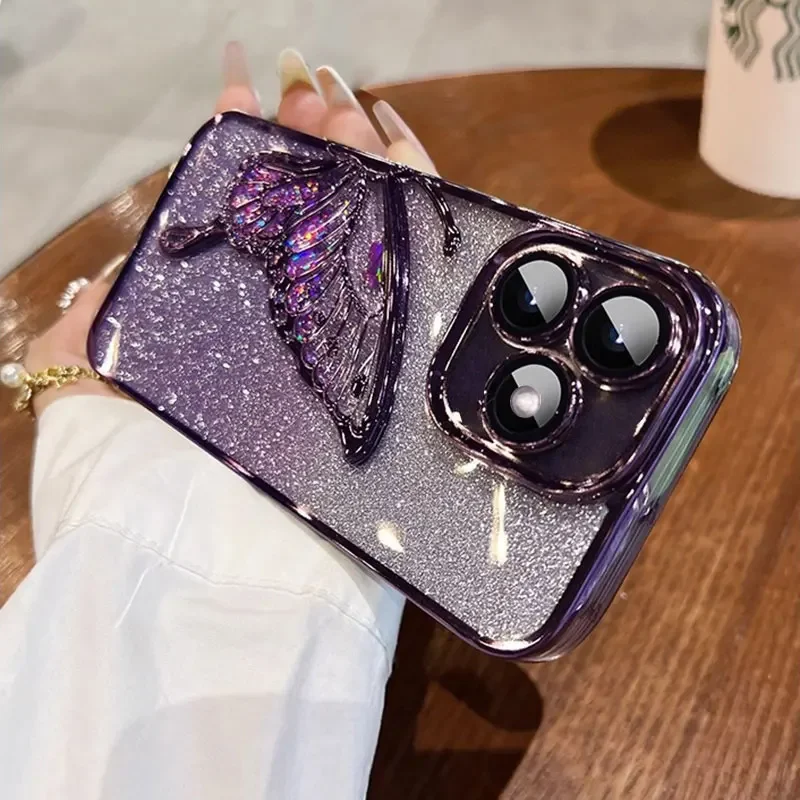 Luxury Bling Quicksand Butterfly Shockproof Phone Case