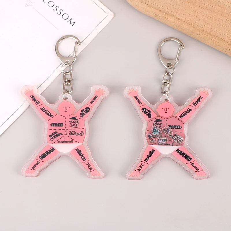 

Dynamic Happy Shake Cute Happy Pink Boy Keychain Acrylic Funny Boys Keyring Phone Pendant Car Backpack Charms Bag Decor Gifts