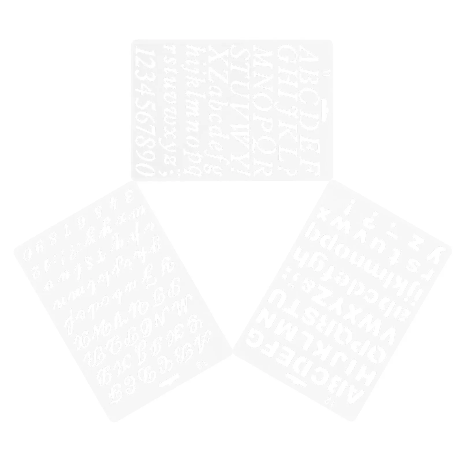 3Pcs 재사용 가능한 플라스틱 알파벳 문자 번호 페인팅 스텐실 템플릿 DIY 공예 미술 그리기 도구 벽 나무 직물