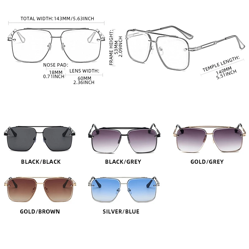 Роскошные Металлические Квадратные Солнцезащитные очки для мужчин и женщин, модные большие солнцезащитные очки для пилота, мужские классические черные очки-авиаторы для вождения, путешествий