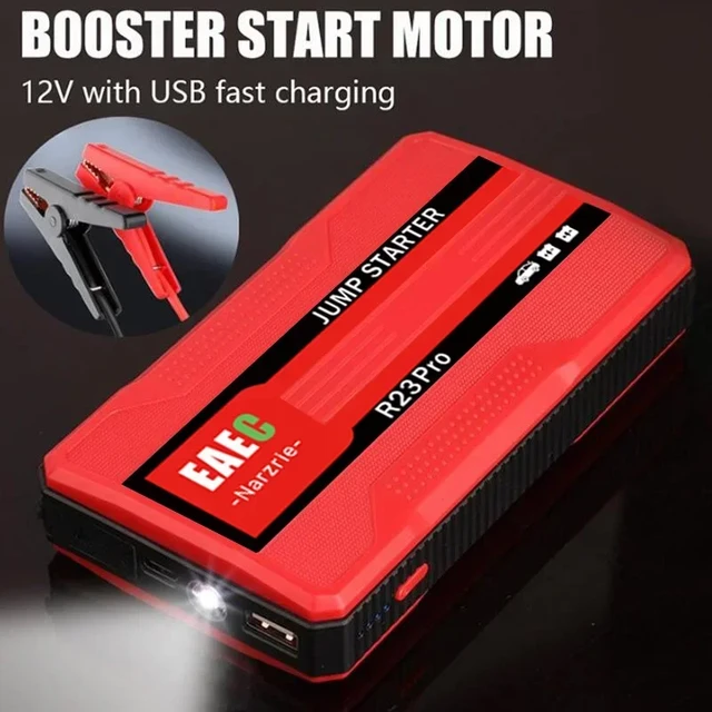 Comprar Arrancador de batería de coche portátil de 20000mAh, potenciador de  batería de emergencia para coche, salida USB de 5V/2A, linterna LED para  gasolina de 12V