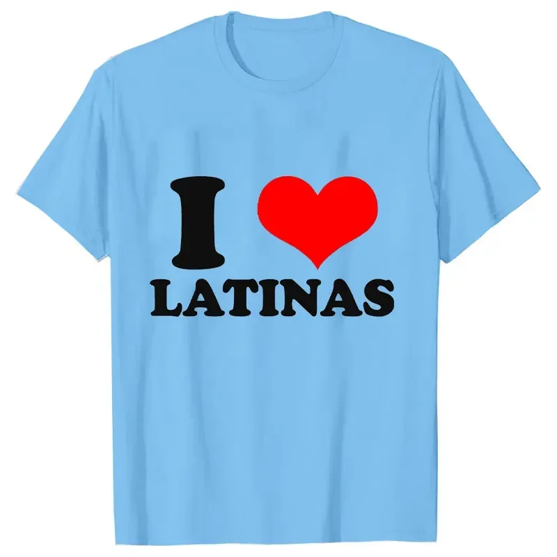 I Love Latinas 남성용 티셔츠, 캐주얼 의류, 빈티지 운동복 I Heart Latinas 디자인, 오버사이즈 의류, 트렌드 티셔츠