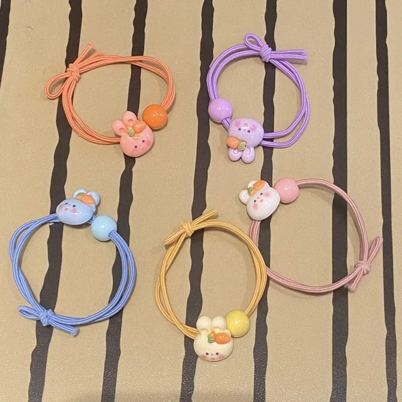 5/10 Teile/satz Mädchen Cartoon Haar Krawatten Niedlichen Kaninchen Haar Gummibänder Bär Haar gummi Kinder Haar Zubehör Für mädchen Kopf Seil – Detail 9