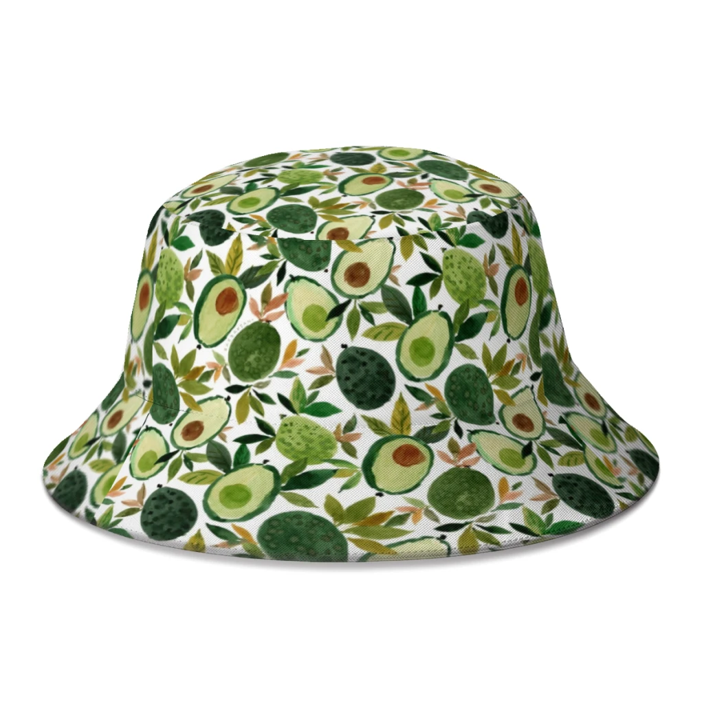 

2022 New Summer Avocado Lover Bucket Hats for Women Men Beach Foldable Bob Fishing Fisherman Hats Panama Gorros