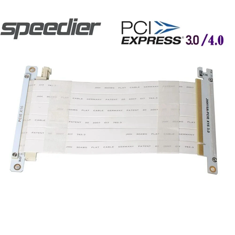 Pci-e 4.0 3.0×16 Duplo Reverso Masculino Feminino Placa Gráfica Preto Branco Cabo de Extensão Gen Flexível Itx a4 Gpu Riser Adapter