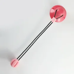 Engaging Sound - Emitting Dog Toy with Suction Cup and Treat Dispenser - Durable Rubber Ball (Red)