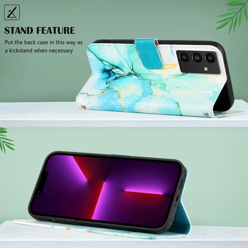 Book Fashion Case For Coque Xiaomi Redmi Note 9 9s 10 10s 11 11s 11E 12S 12 Pro Plus 5G Marble Color Wallet Protect Cover #EEA