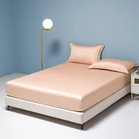 3pcs Set Bamboo Mattress Protector Fitted Sheet with Elastic Band Cooling Bedsheet 1000 Thread Count Anti-slip Mattress Cover 2