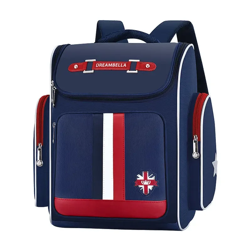 

2023 New School Bags For Boys Girls England Style Primary Student Shoulder Orthopedic Backpack Large Capacity Light Mochila