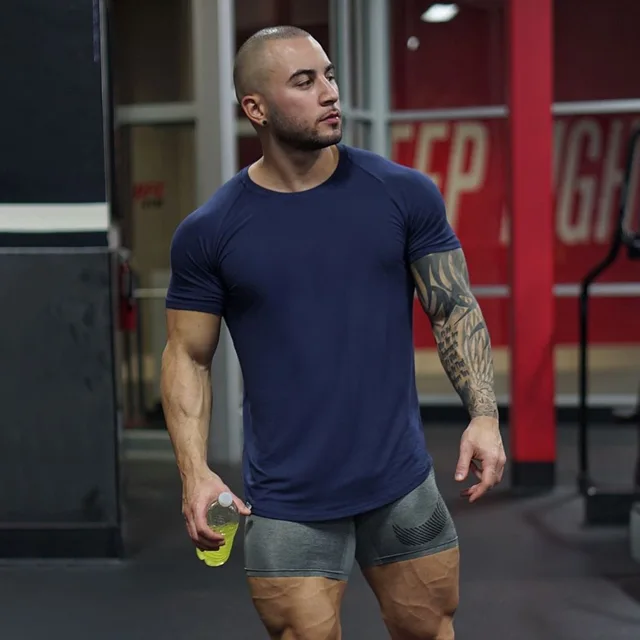 Bodybuilding & Workout Men's Slim Fit Short Sleeve T Shirt Men's