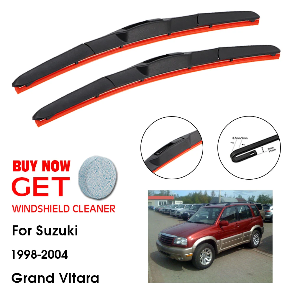 Tergicristallo Auto Per Suzuki Grand Vitara 19 "+ 19" 1998-2004 Lavavetri Anteriore Parabrezza Parabrezza Gel Di Silice Spazzola Tergicristallo Access