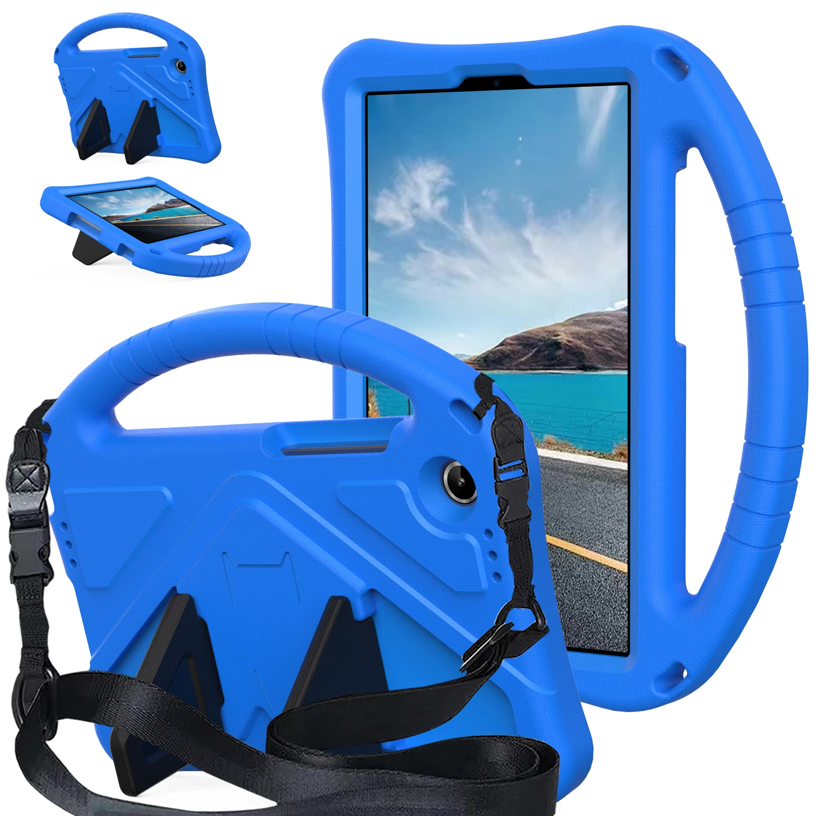 Durable EVA Kids Safe Tablet Case with Handle and Kickstand - Anti-Shock Protection