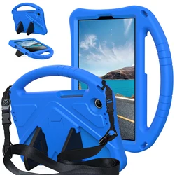 Durable EVA Kids Safe Tablet Case with Handle and Kickstand - Anti - Shock Protection for Tab One K9 8.7 2025 (Blue With Belt)