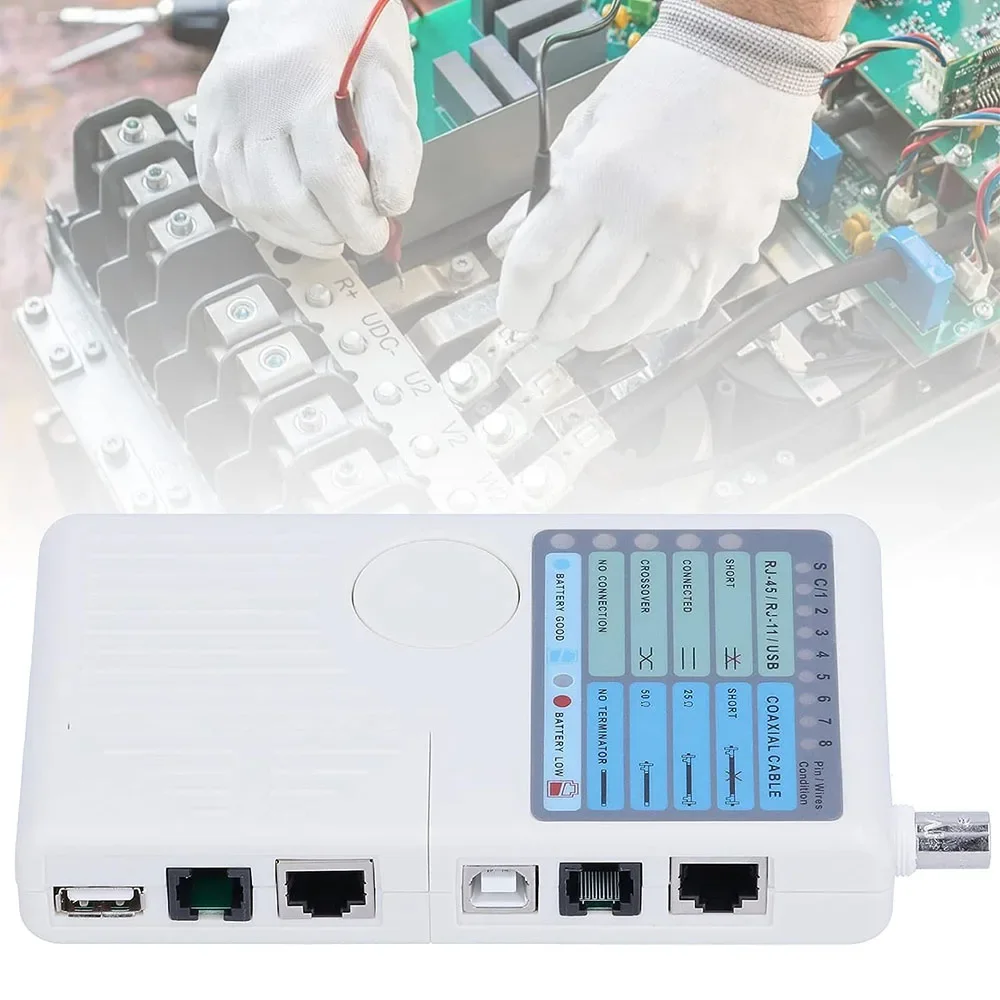 전문가용 다기능 4 in 1 네트워크 케이블 테스터 RJ45/RJ11/USB/BNC LAN 케이블 Cat5 Cat6 와이어 테스터