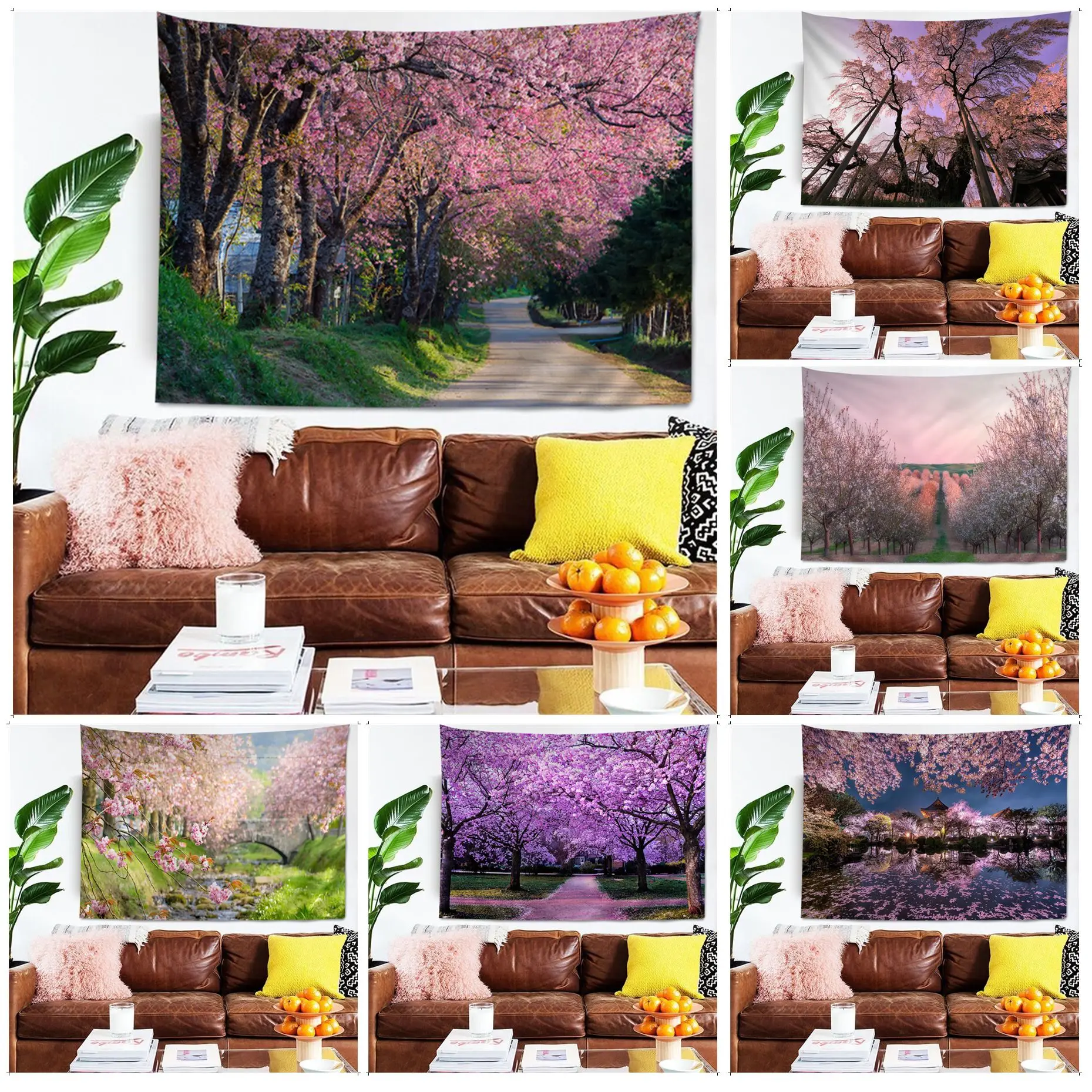 

Cherry Blossom Wall Tapestry Indian Buddha Wall Decoration Witchcraft Bohemian Hippie Wall Hanging Sheets