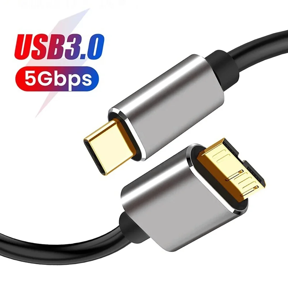 Micro B USB C 3.0 Cable Type C to USB 3.0 Micro B Cable Connector 5Gbps External Hard Drive Disk Cable For Hard Drive Computer