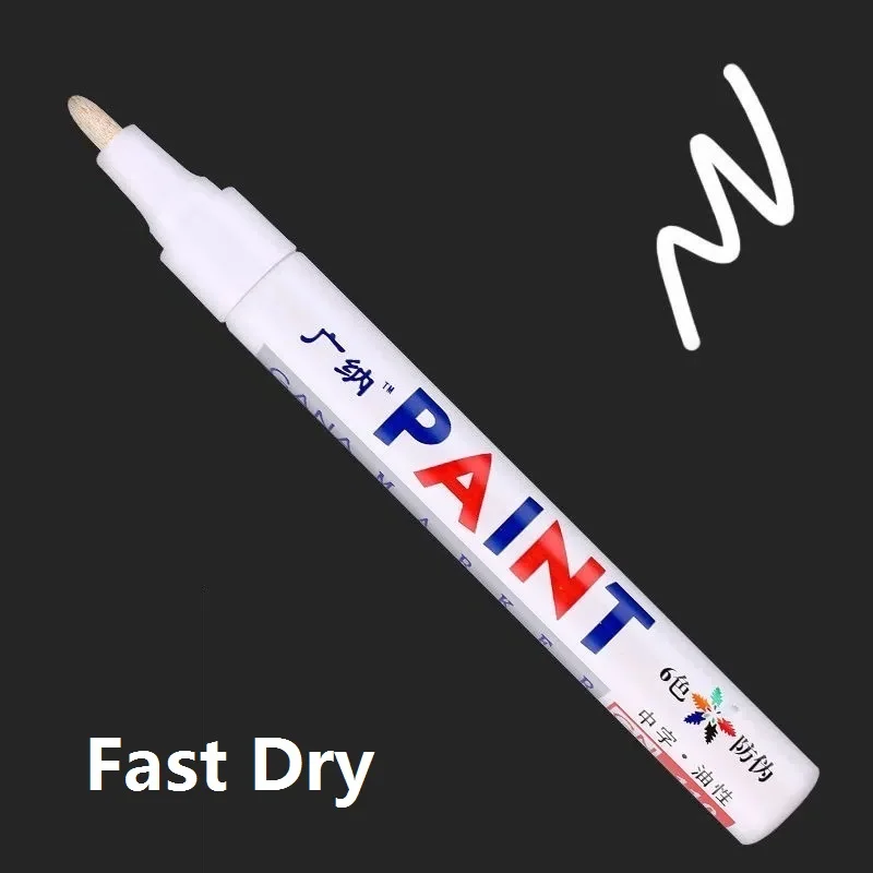 Colored Waterproof Permanent Paint Marker Pen Graffiti Car Tyre Tread CD Glass Ceramics Mark Artist Student Drawing Tool MP4 12 colors 2 8mm oily marker waterproof permanent drawing tool artist painting tire stone rubber glass cd leather mark pen gift