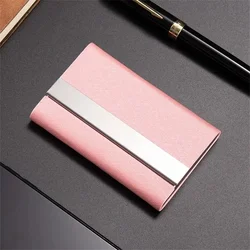Luxurious PU Leather RFID Card Holder with Magnetic Buckle - Slim, Stylish, and Secure Wallet (Pink)