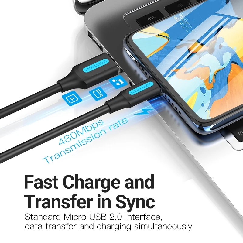 High-Speed 60W Fast Charging Micro USB Cable